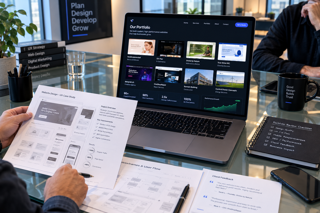Evaluating portfolios and case studies when planning your business website cost 2026 investment